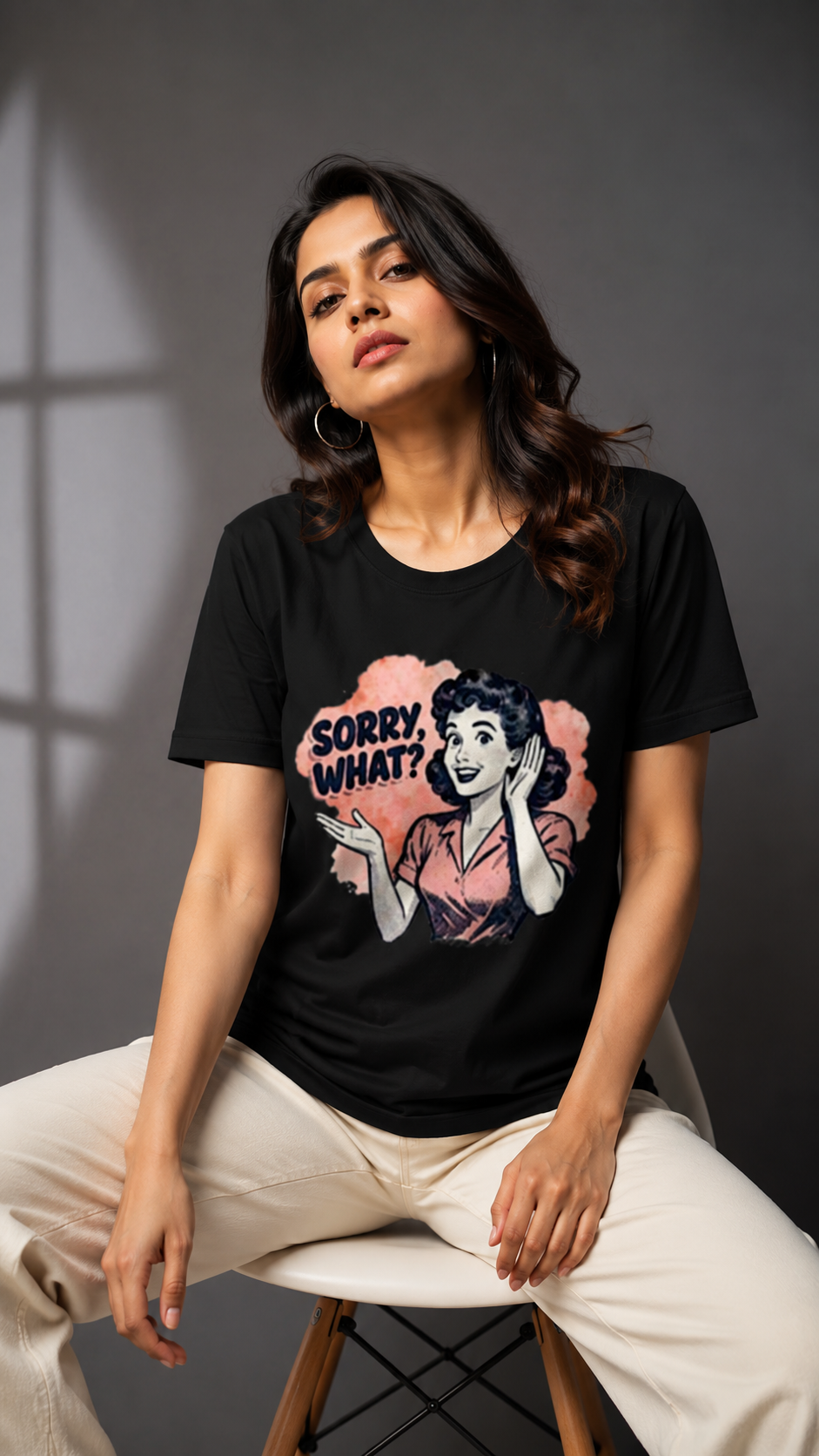 Sorry, What? – Retro Attitude Tee for Bold & Confident Women Women's Classic T-Shirt