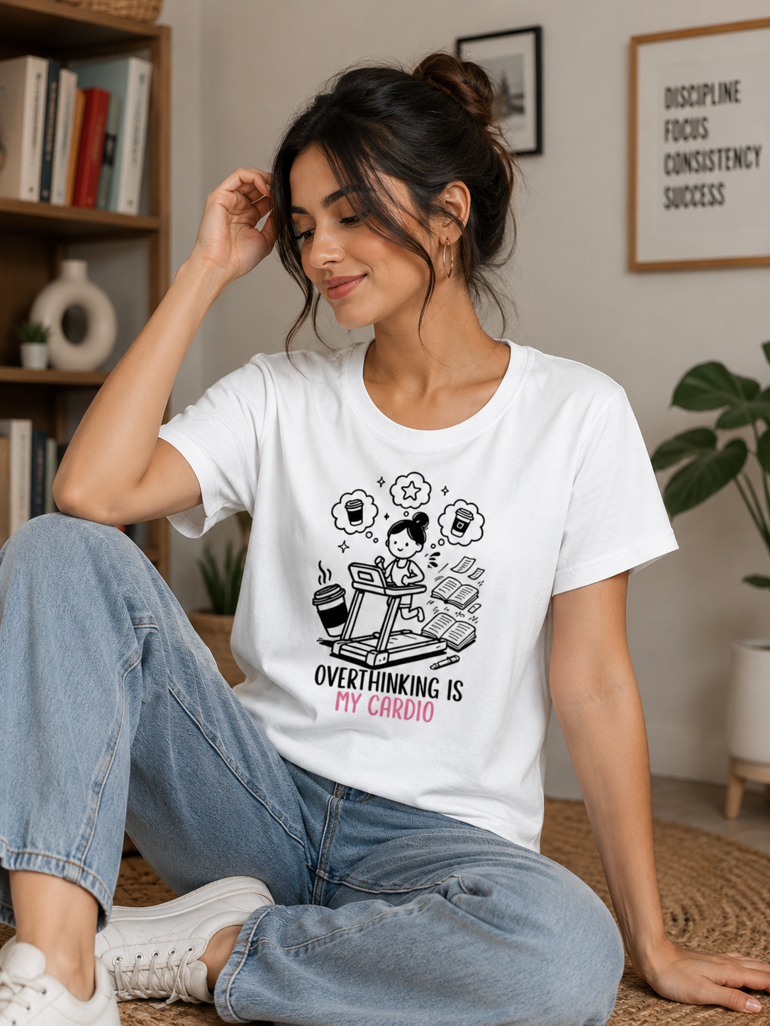 Overthinking Cardio Shirt, Funny Anxiety Women's Classic T-Shirt
