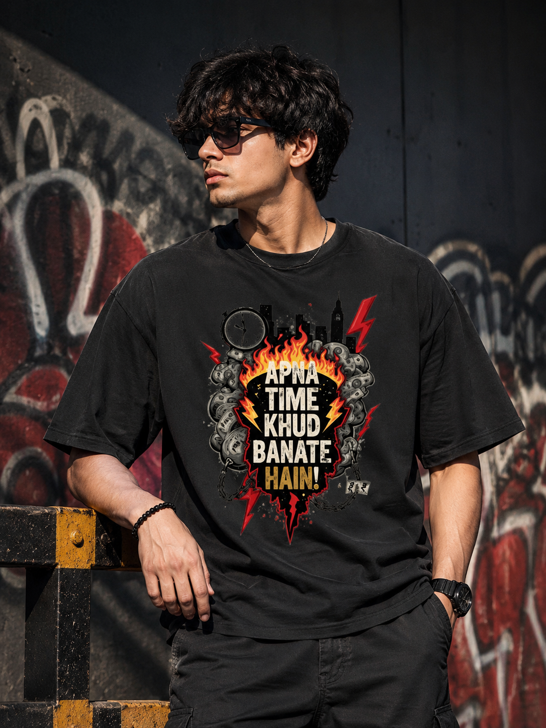 "APNA TIME KHUD BANATE HAIN" Oversized Classic T-Shirt