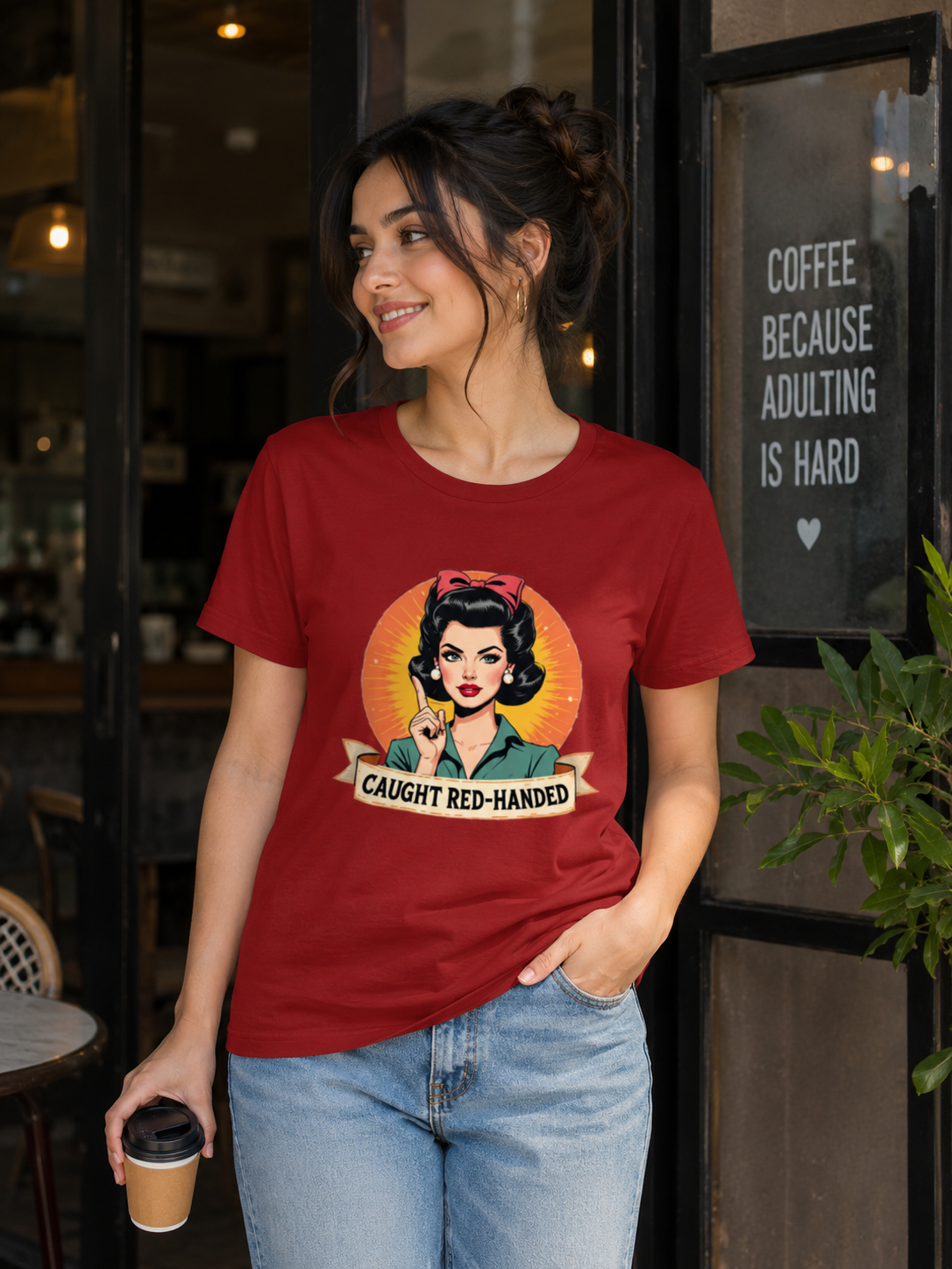 CAUGHT RED-HANDED Graphic - Women's Classic T-Shirt